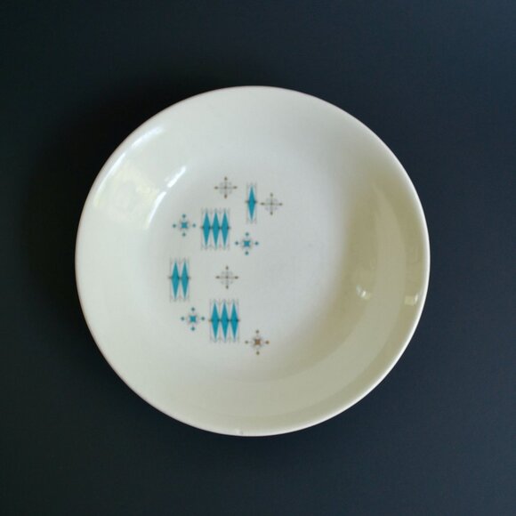 Mount Clemens Atomic Blue Diamonds Bowl 7 5/8" Diameter - Picture 1 of 5